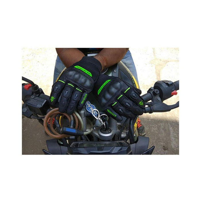 MOTOTECH Urbane Carbon Short Gloves - Green
