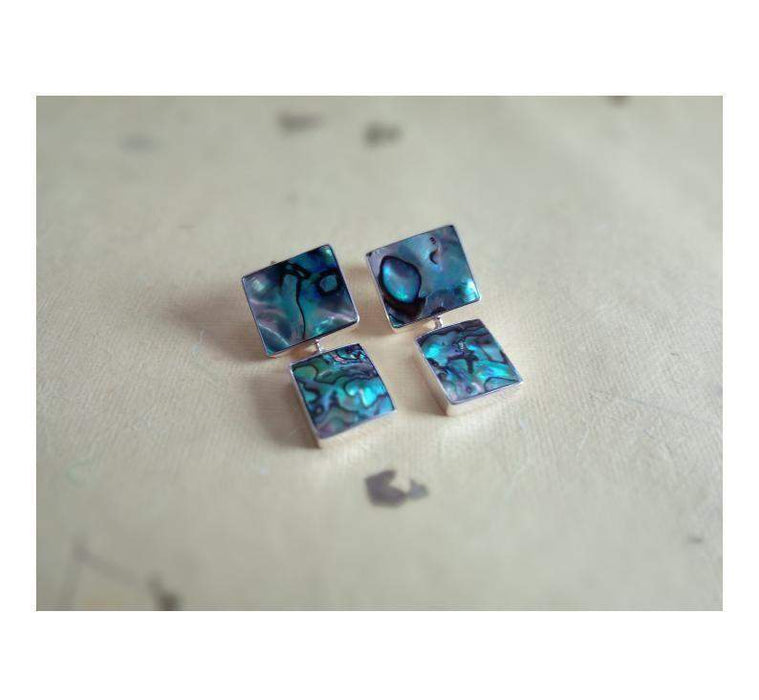 Abalone Shell Silver Earrings-Earrings-House of Taamara-House of Taamara