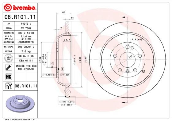 Brembo Rotor - Back/MERCEDES -M CLASS W164
