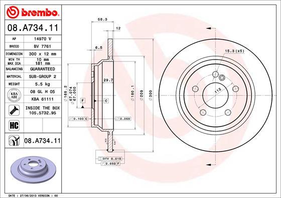 Brembo Rotor - Back/MERCEDES-S CLASS W221(2006-2014) DRILLED