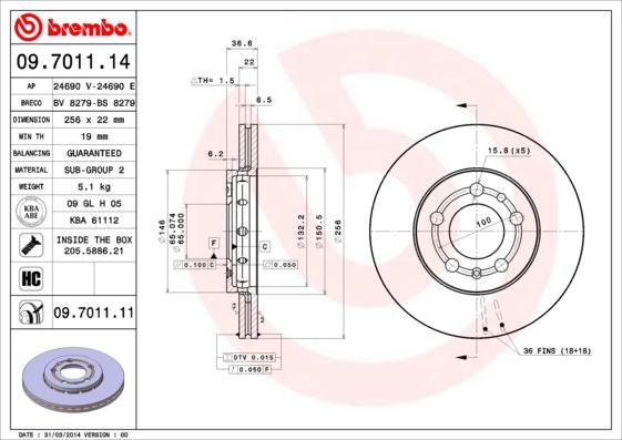 Brembo Rotor - Front/SKODA-RAPID/FABIA ALL MODELS