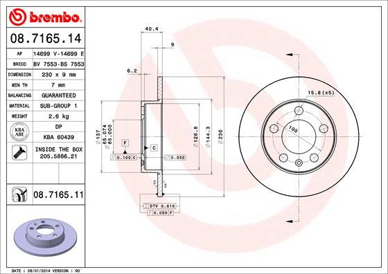 Brembo Rotor - Back/SKODA-OCTAVIA VRS PETROL OLD MODEL