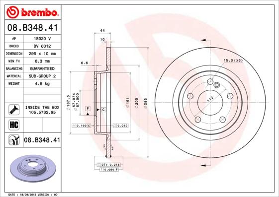 Brembo Rotor - Back/MERCEDES -CLA/GLA DRILLED