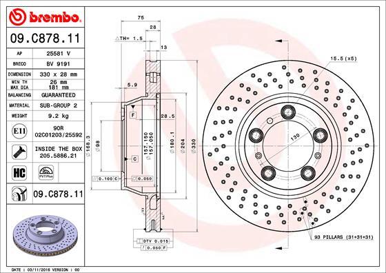 Brembo Rotor - Back/PORSCHE-CARRERA