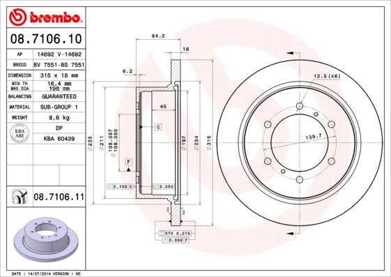 Brembo Rotor - Back/MITSUBUSHI-PAJERO CLASSIC