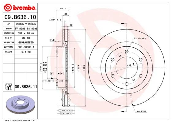 Brembo Rotor - Front/MITSUBUSHI-MONTERO