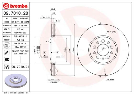 Brembo Rotor - Front/SKODA-OCTAVIA VRS PETROL OLD MODEL
