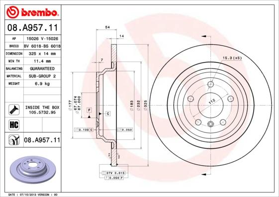 Brembo Rotor - Back/MERCEDES-M CLASS W166