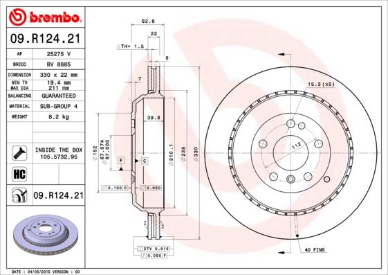 Brembo Rotor - Back/MERCEDES-GL GLASS W164