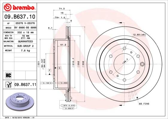 Brembo Rotor - Back/MITSUBUSHI-MONTERO