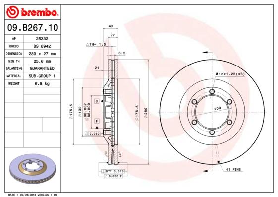 Brembo Rotor - Front/ISUZU-D MAX