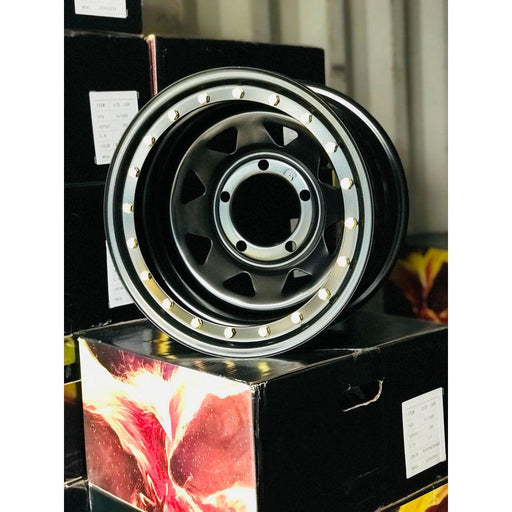160x5 15x8 Black Beed Lock Steel Wheels For Bolero