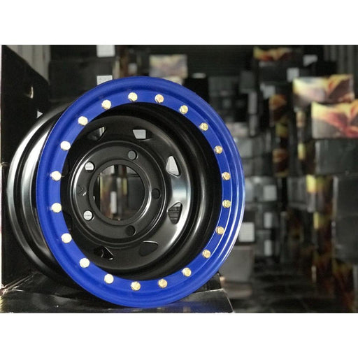 160x5 15x8 BLUE Beed Lock Steel Wheels For Xenon