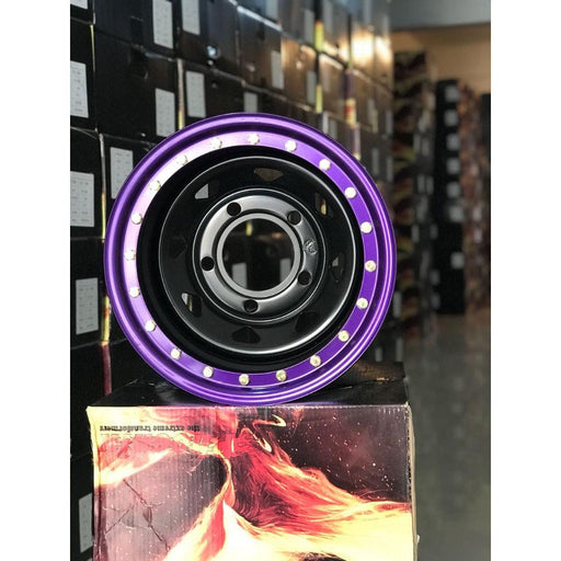 160x5 15x8 PURPLE Beed Lock Steel Wheels For Thar